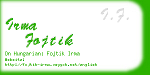 irma fojtik business card